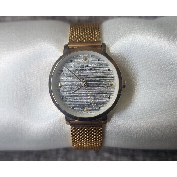 Ibso Boerni Albisino Womens Stainless Steel Gold Watch Adjustable Silver Faced - Picture 1 of 10